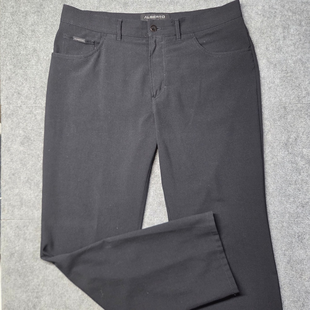 Alberto Ceramica Comfort Fit Pants Mens 52 Navy Blue Stretch Trousers 36x32